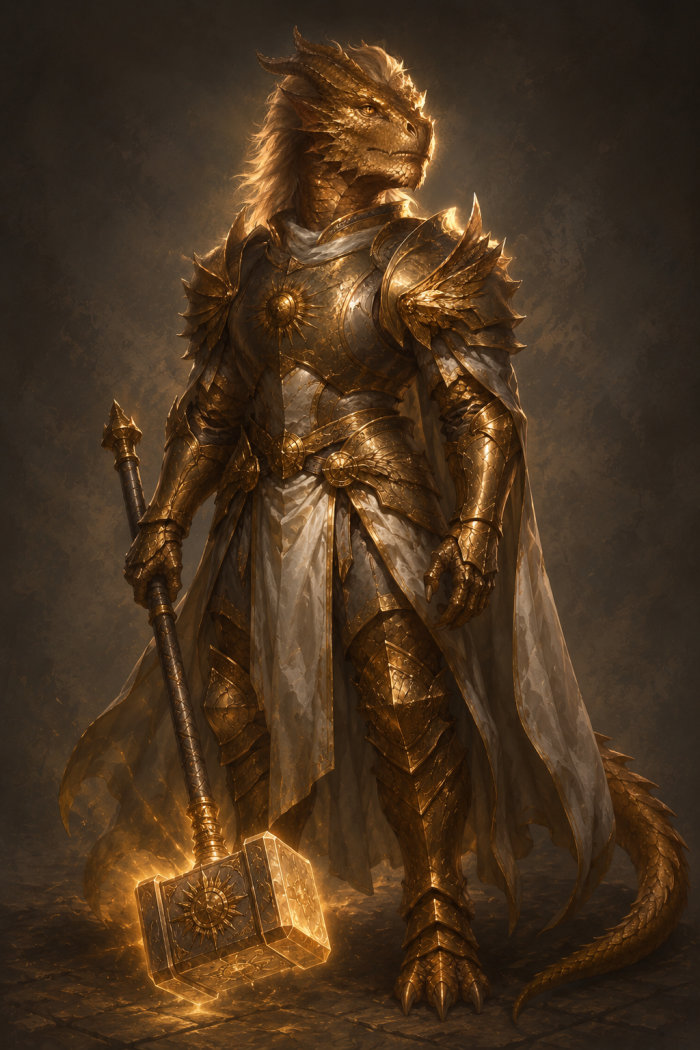 Vayra Emberscale, a dragonborn paladin